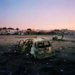 Tunisia, La Marsa, Tunis
Burned cars destroyed during the revolution. They belonged to the Trabelsi family, the President's wife's family.