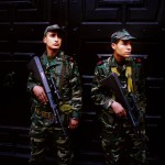 Tunisia, Tunis
Soldiers stand in front of a parliament building during a demonstration on Kasbah Square.