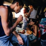 Romania, Bucharest.
Loredana and Vacille eat lunch.