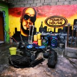 Angola, Luanda. A pile of lighting equipment is scattered in front of a mural at the studios of Power House a Luanda based production company who are a major force in the making of Kuduru/Kuduro music videos.